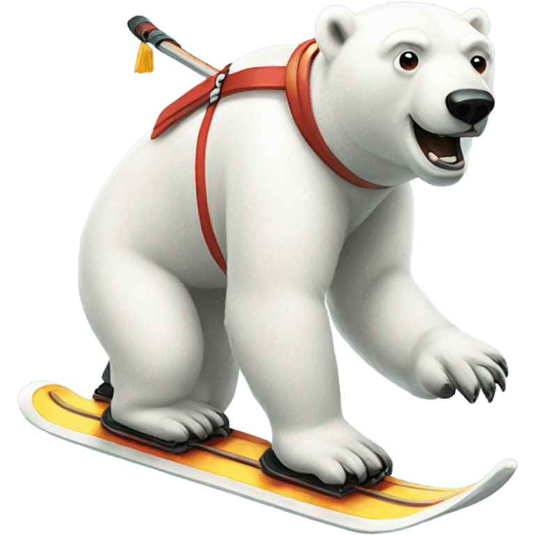 Polar bear skiing emoji