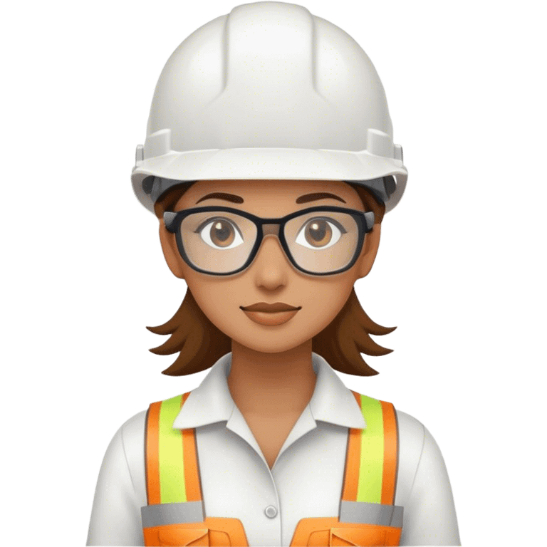 ingeniera mujer con casco blanco Y LENTE emoji