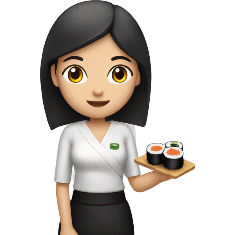 girl with sushi in her hand emoji