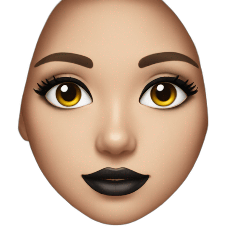 girl makeup with black cat emoji