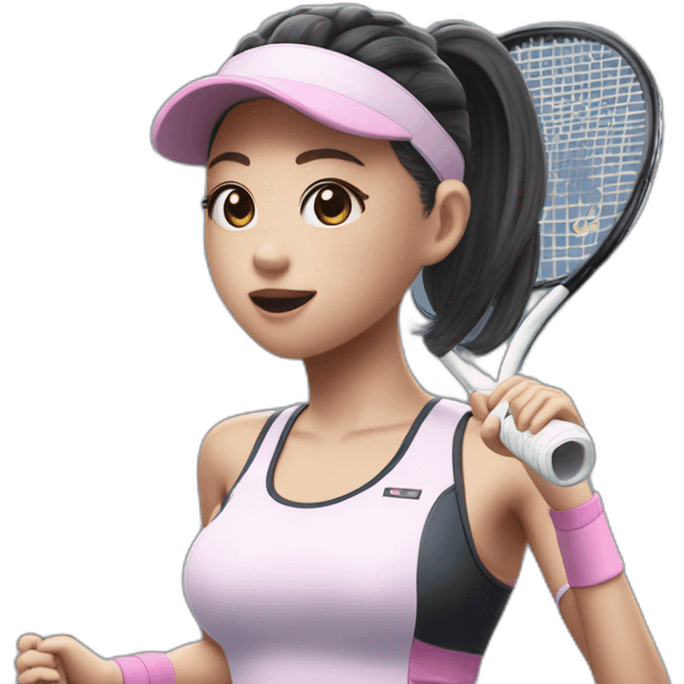 Jennie from blackpink playing tennis emoji