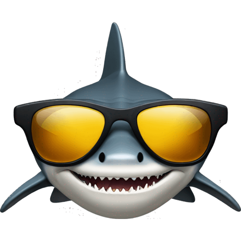 Black tipped reef shark with sunglasses emoji