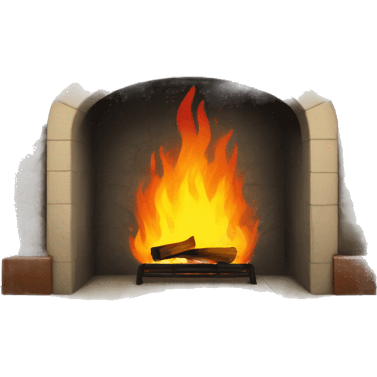 Fireplace with fire emoji