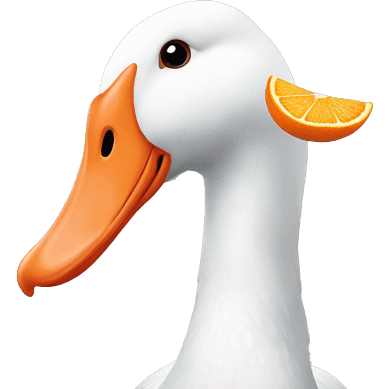 A white goose and some oranges 🍊  emoji