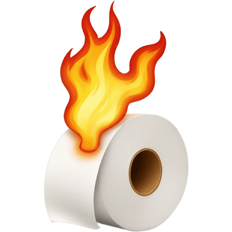 Flaming toilet paper roll emoji