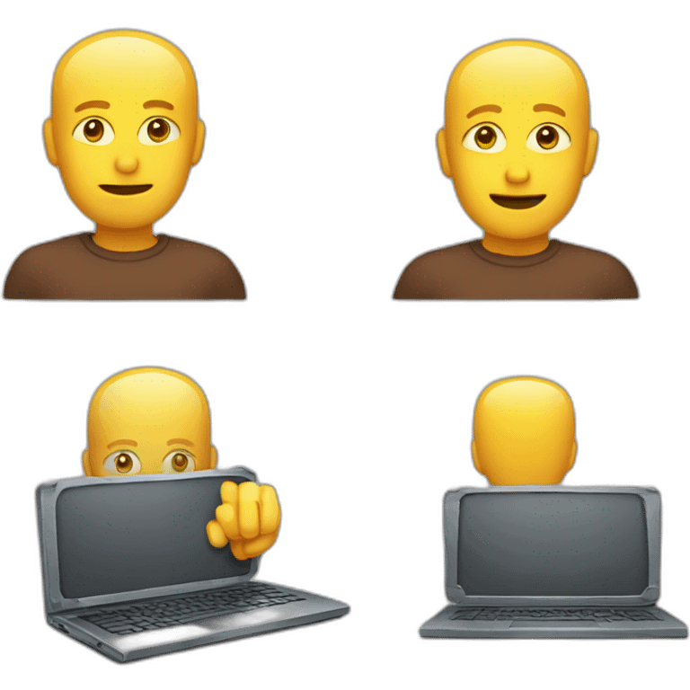 développeur web avec son pc emoji