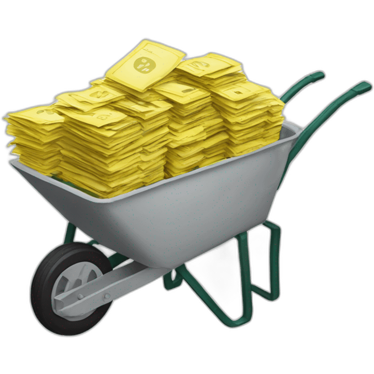 wheelbarrow of emails and bills emoji