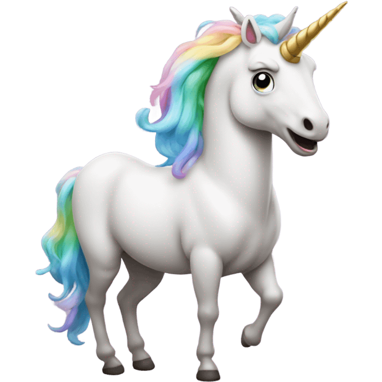 A unicorn farting emoji