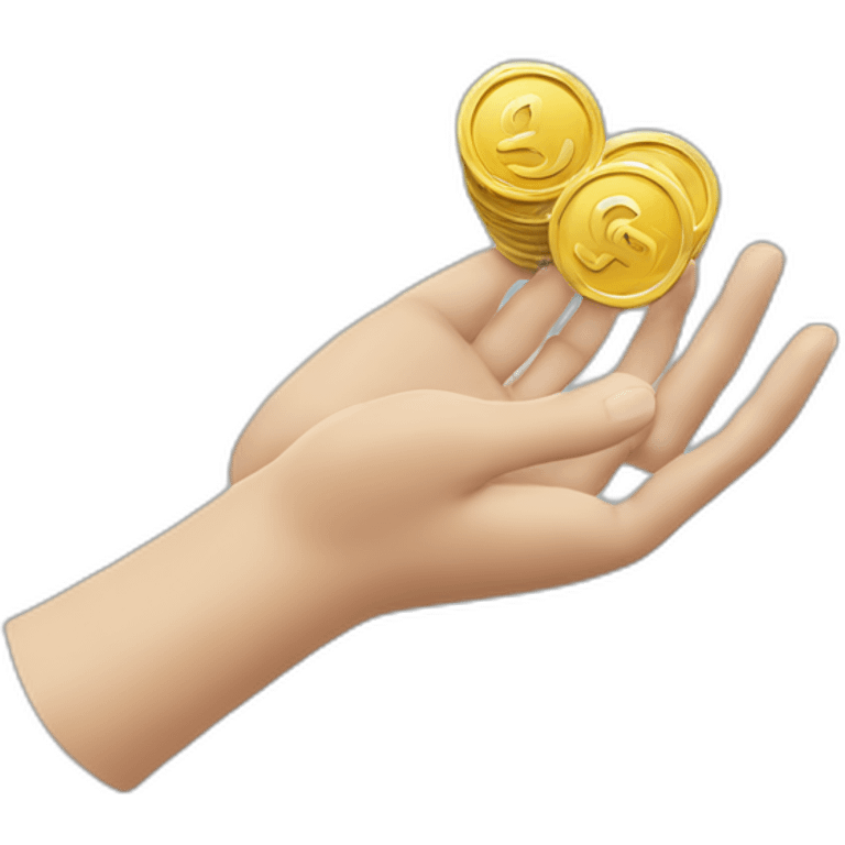 Hand with a token  emoji