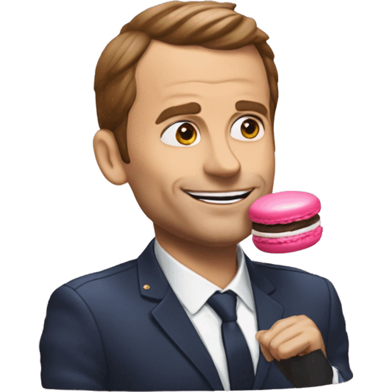 Macron qui mange un macaron emoji