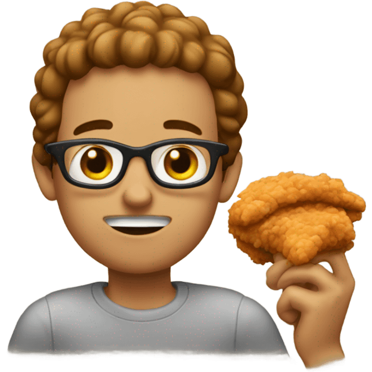 Noah eating chicken emoji