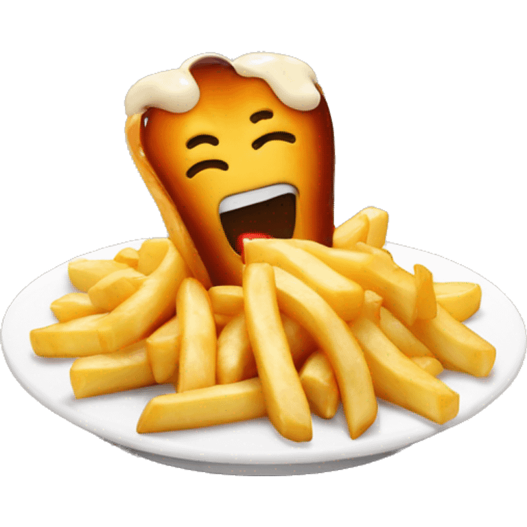 Poutine qui mange du poulet emoji