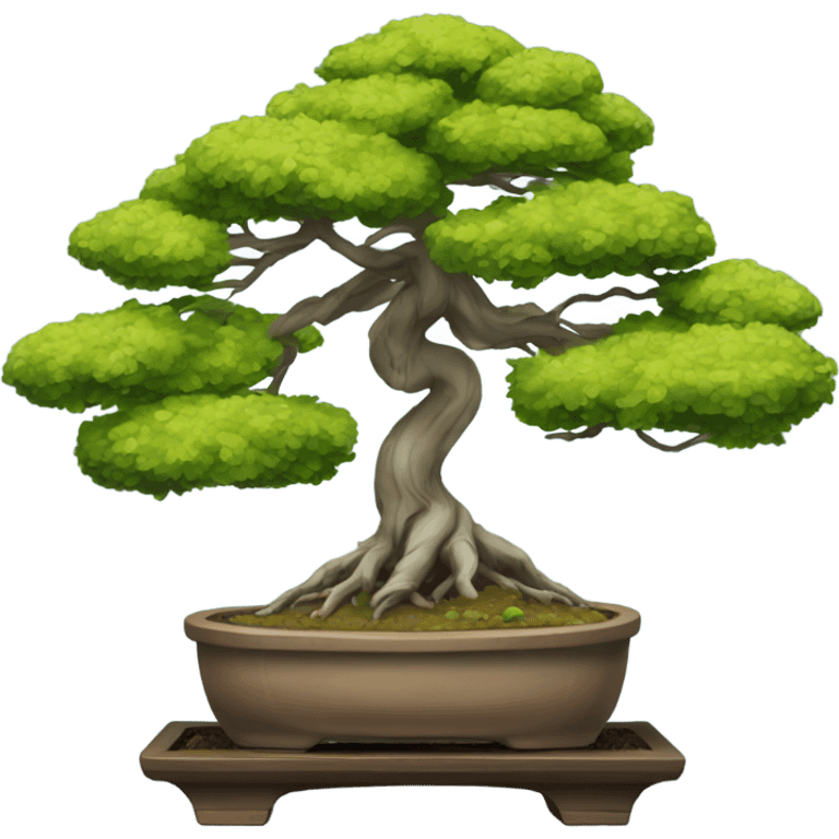 Twin trunk bonsai tree emoji