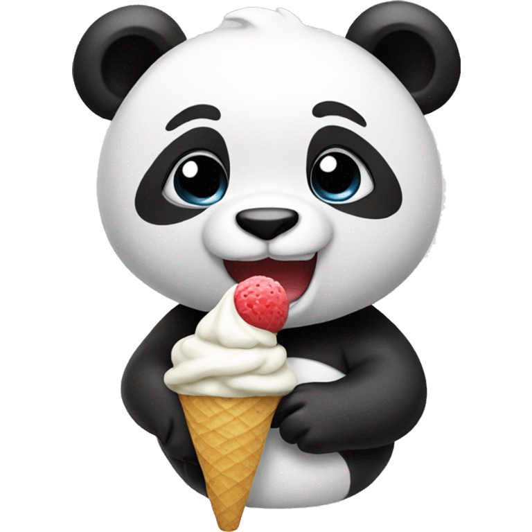 Panda eating ice cream emoji