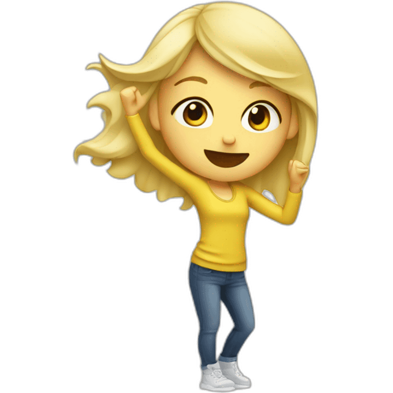 Fille blonde faisant le DAB emoji