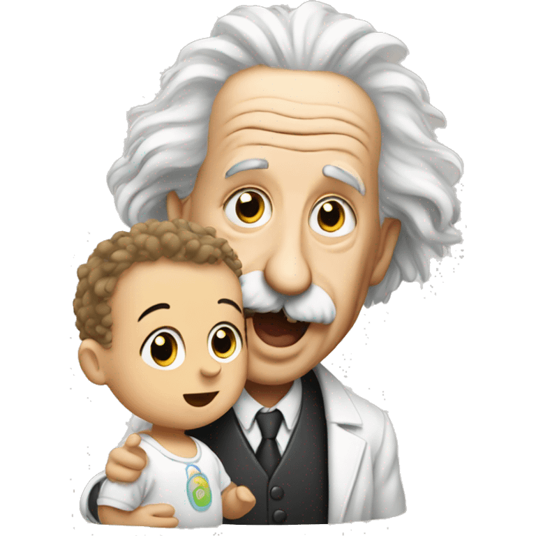 einstein talking with a baby emoji