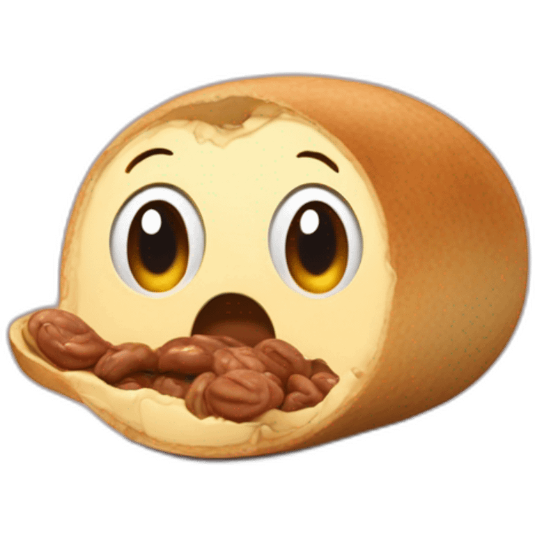 Une cacahuète qui mange un humain emoji