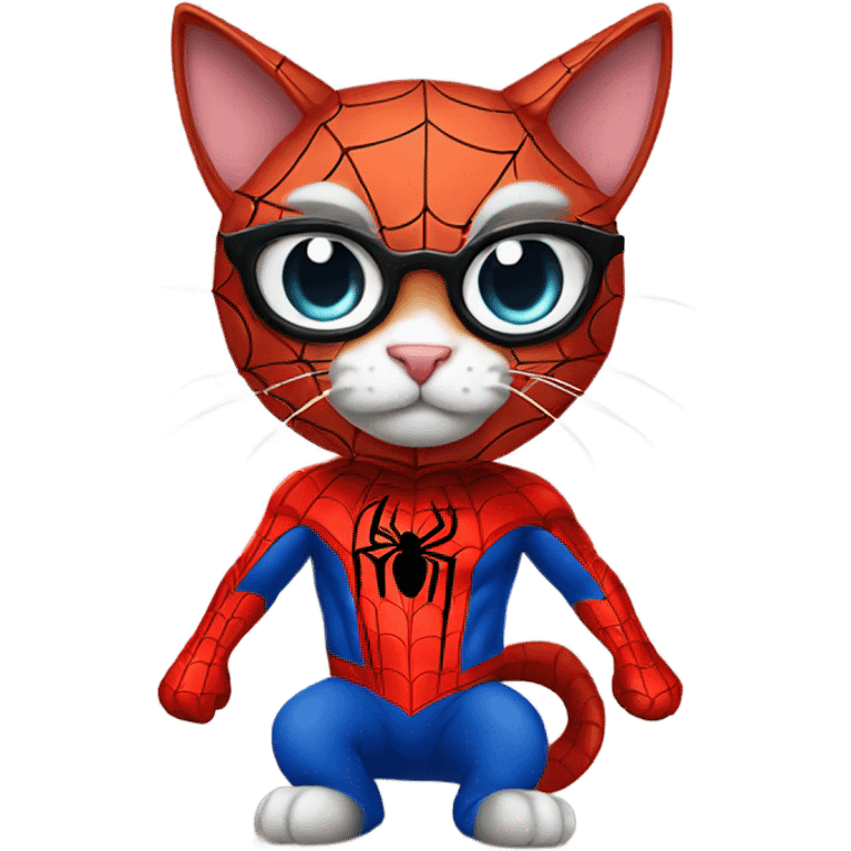 cat cosplaying spider man emoji