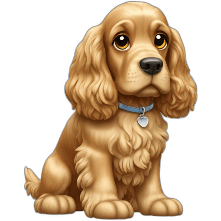 Dog-golden-english-cocker-spaniel-full-body-standing emoji