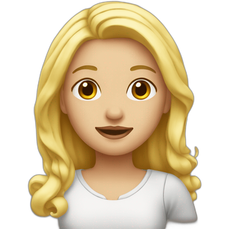 Fille mèche blonde emoji