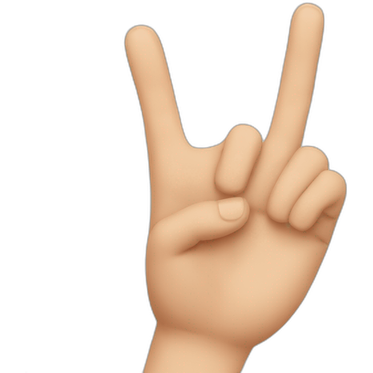 Hand sign without thumb and ring finger emoji