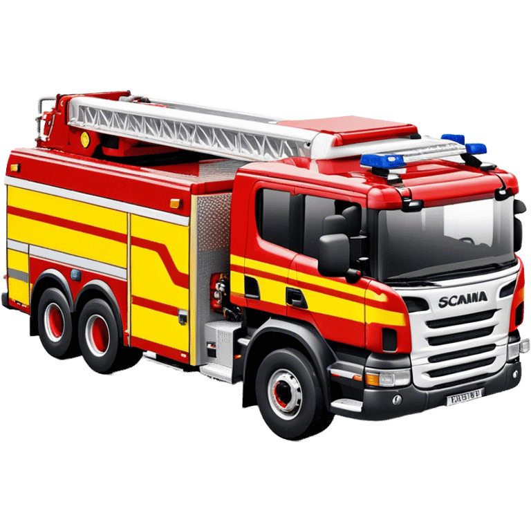 Fire Truck - Scania P320 Fire Truck (Model Year: 2015) (Iconic Colour: Red with white and yellow stripes) emoji