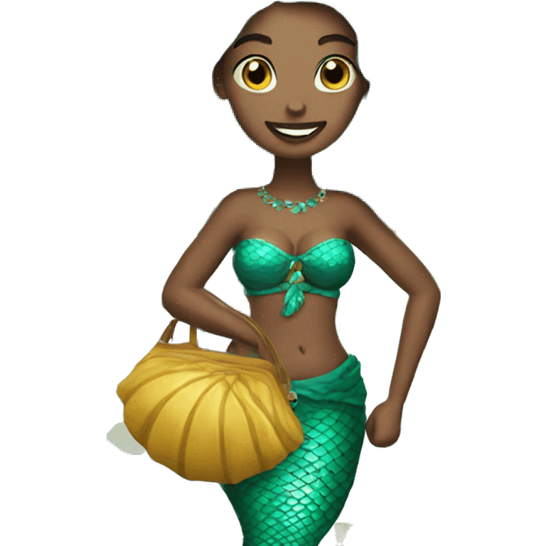 mermaid with shell bag emoji