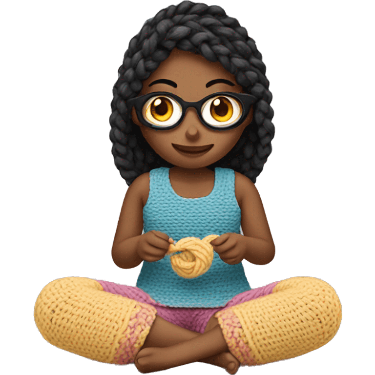 girl crocheting  emoji