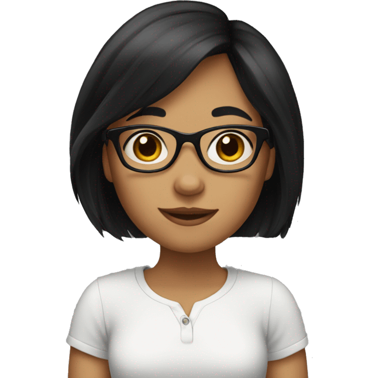 A girl with glasses and black hair  emoji