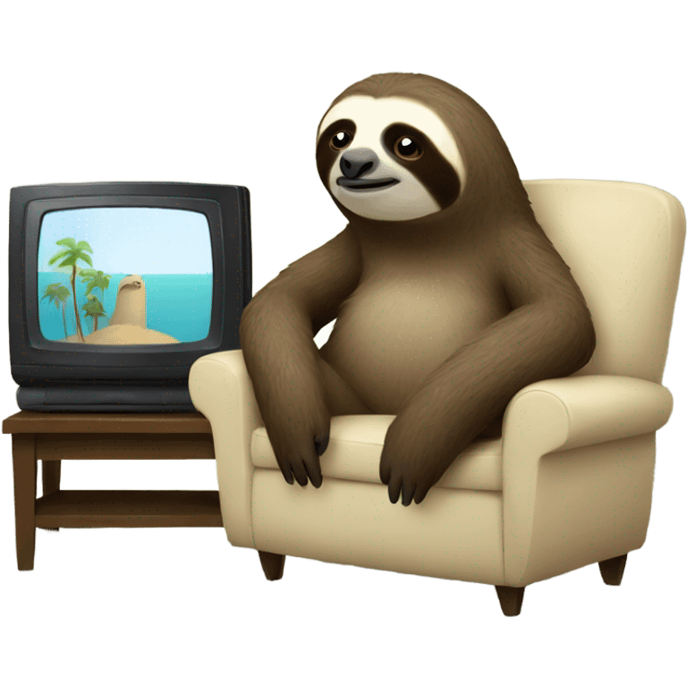 Sloth watching tv emoji