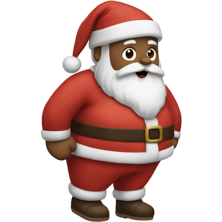 Santa with huge feet emoji