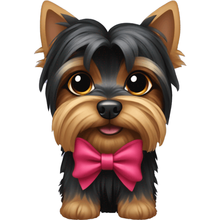 black yorkshire terrier with an bow emoji