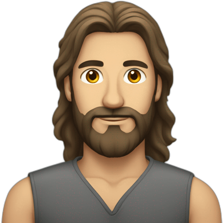 Dagestan man with beard and long side hair emoji