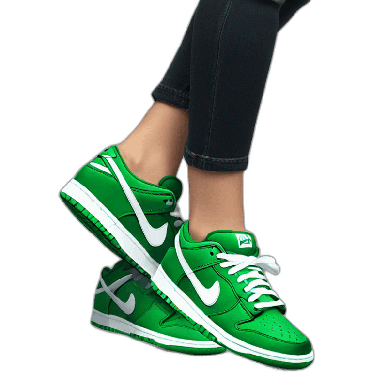 Dunk low satin green emoji