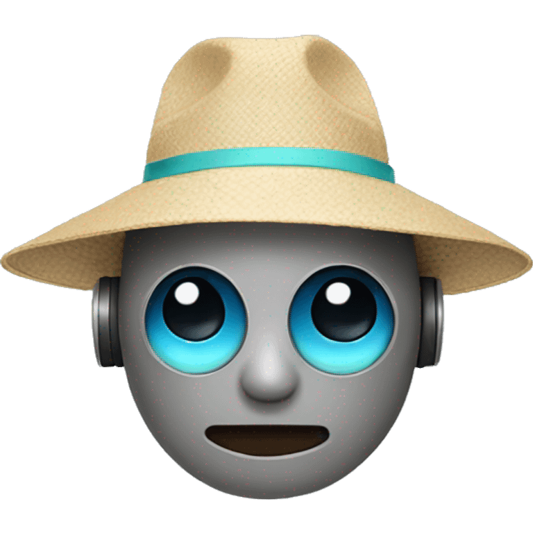 robot with a beach hat emoji