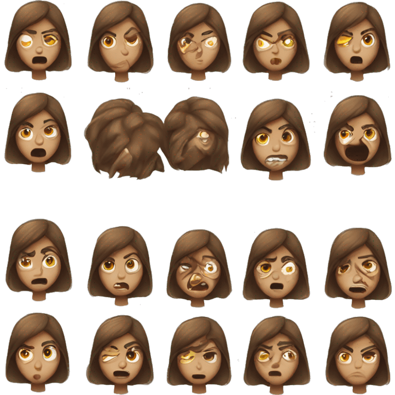 Brown hair girl explosively mad emoji