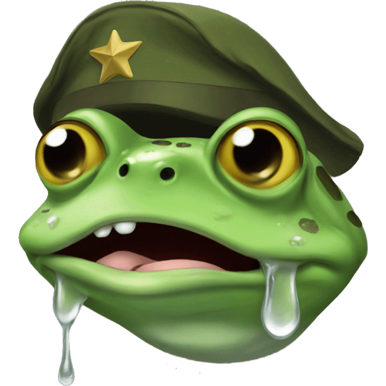 military frog crying emoji