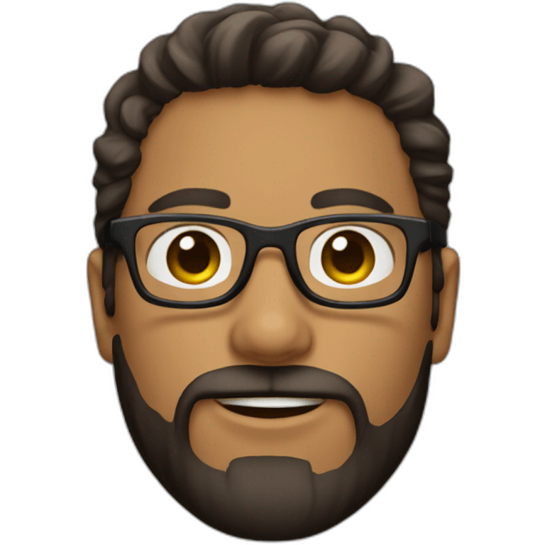 un joven con gafas y barba emoji