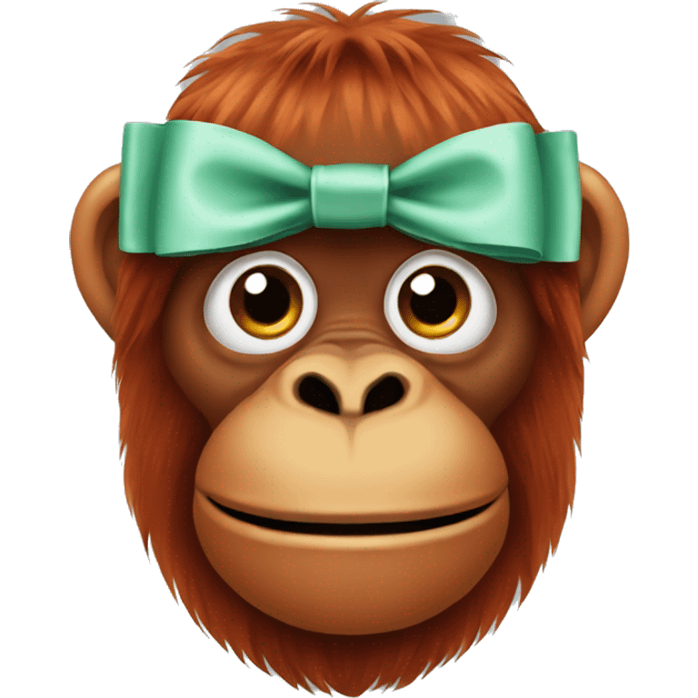 Orangutan wearing a bow emoji