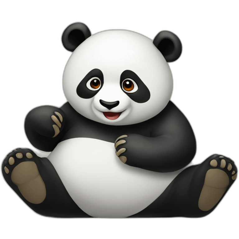 panda playing majiang emoji