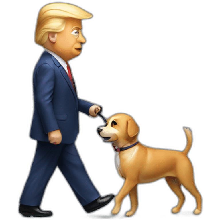 Donald trump walking a dog emoji