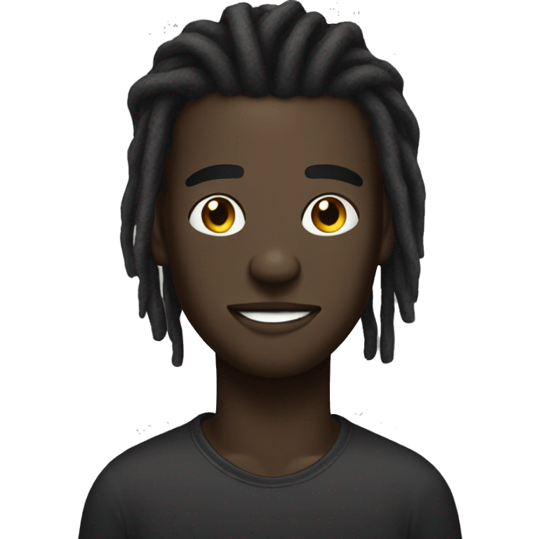 black skin tone dread head cool guy emoji