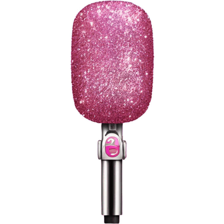 Pink ombre microphone with glitter  emoji