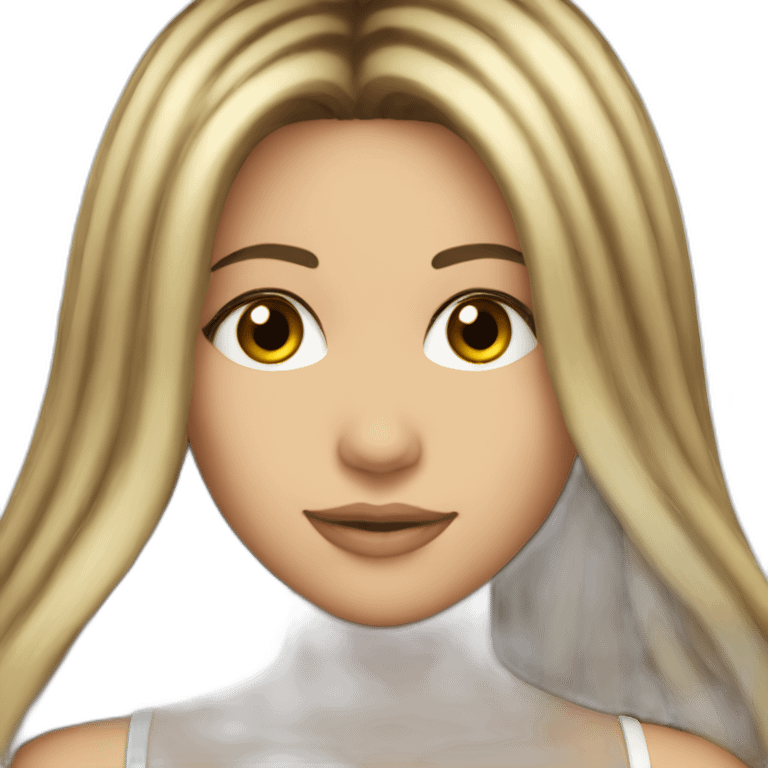 shakira dark brown straight hair emoji