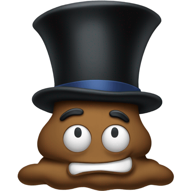 Poop with top hat emoji