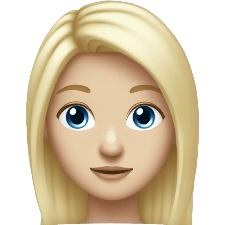 Blonde hair girl blue eyes white emoji