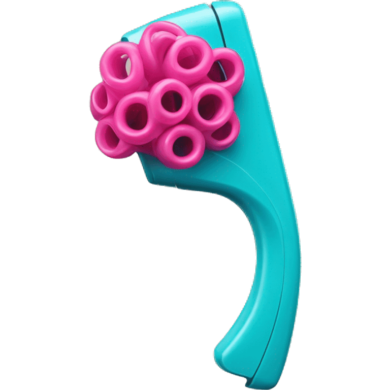 a  single plastic colorful Curler you put under hair emoji