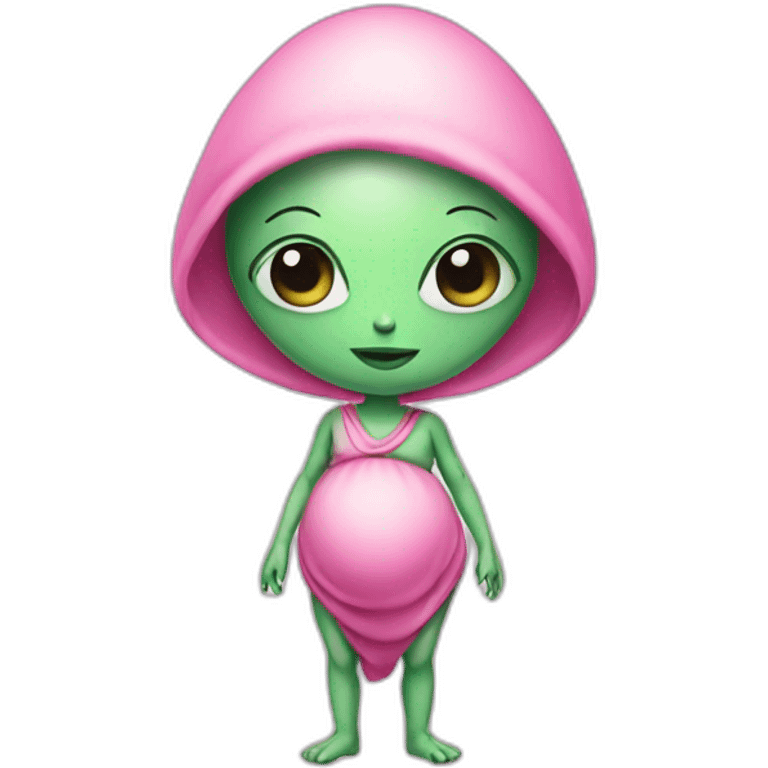 Pregnant alien pink emoji