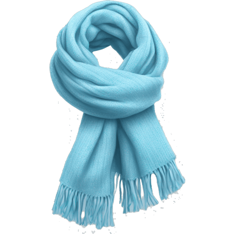 Realistic light blue winter scarf isolated. emoji