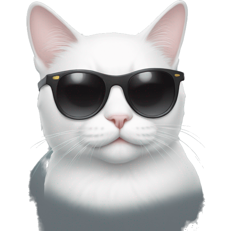 White cat with sunglasses emoji